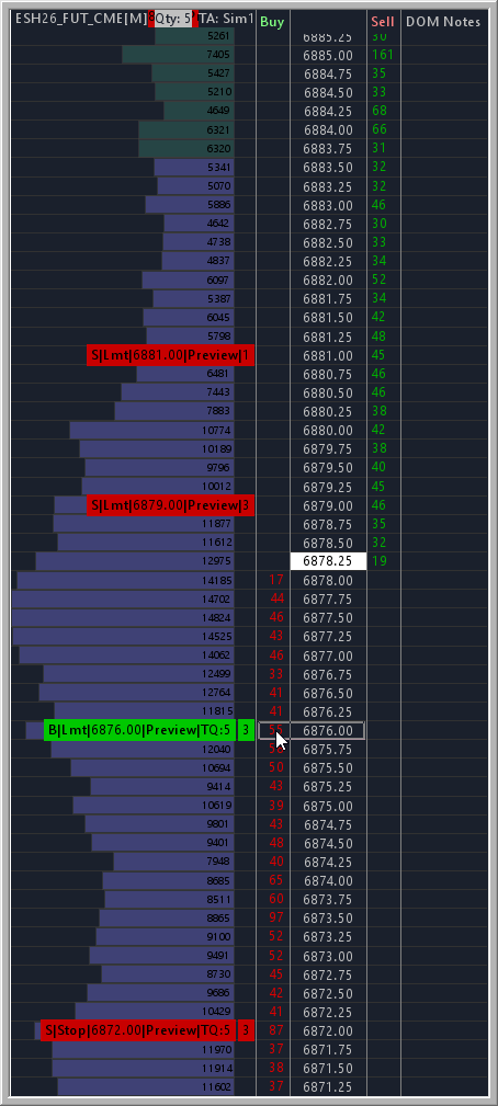Trade Bracket Preview lines